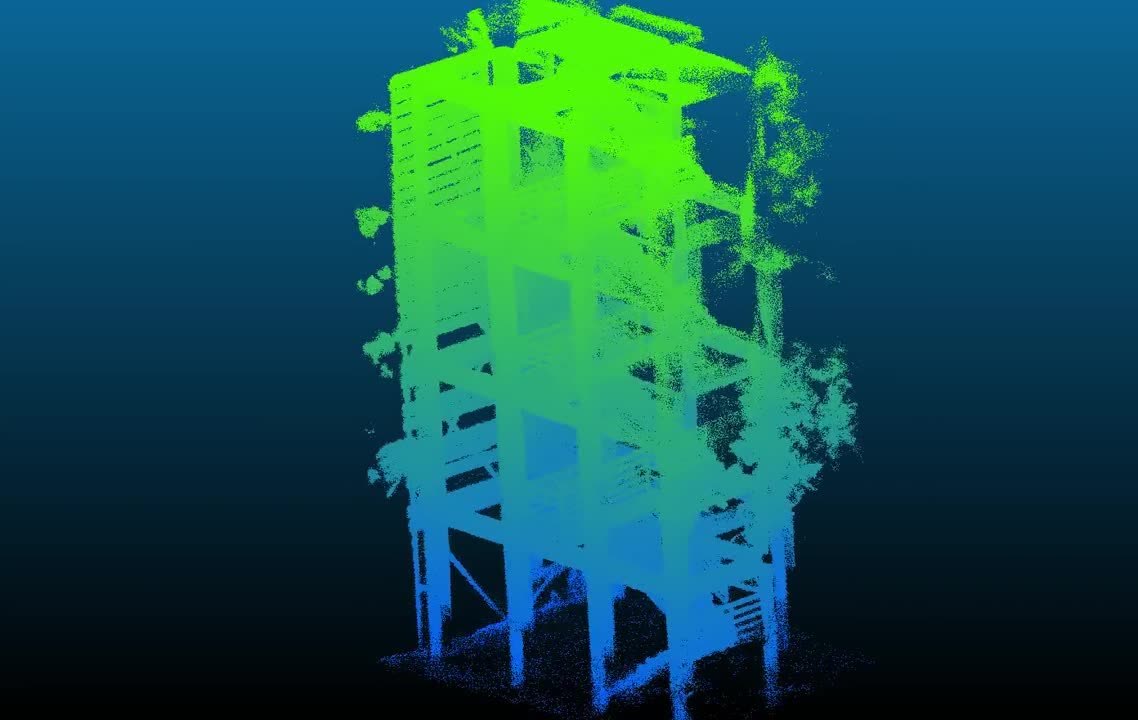 3D point cloud of a tower structure